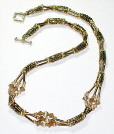 Fashion long bronze necklace